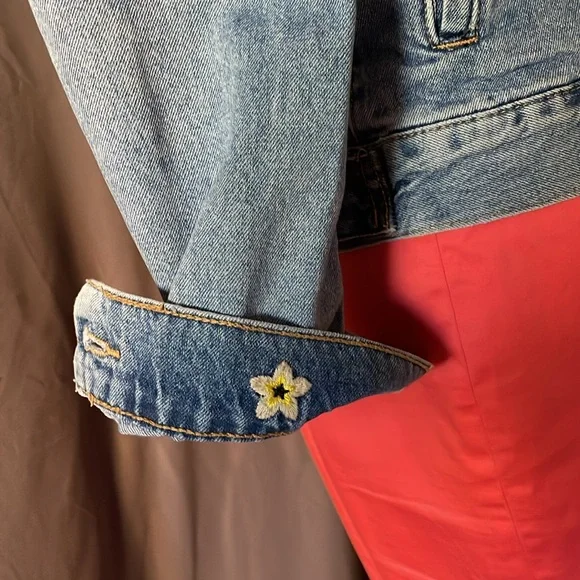 &DENIM “Liberté” Embroidered Floral Denim Jacket - Picture 9 of 14